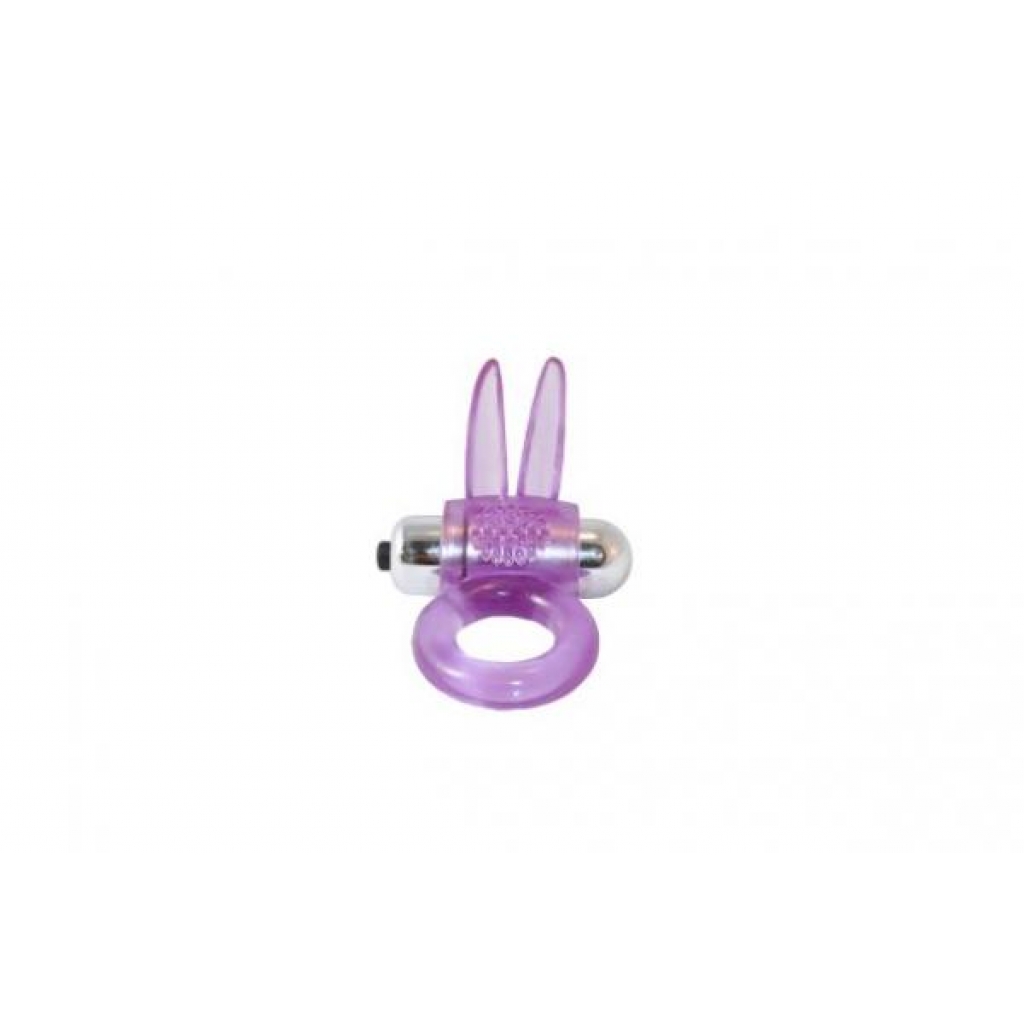 Ribbidy Rabbit Vibrating Cock Ring Purple - Si Novelties