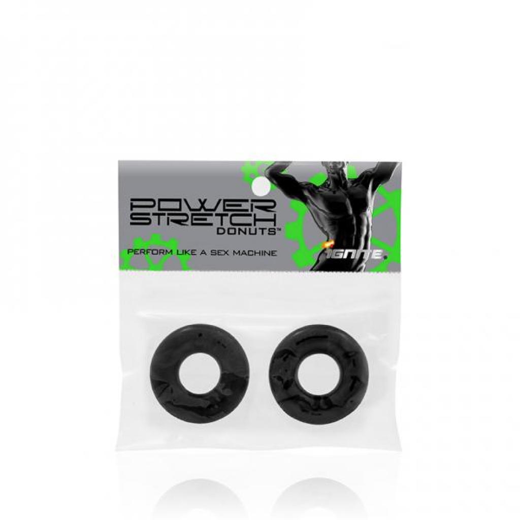 Power Stretch Donuts 2 Pack Black Rings - Si Novelties