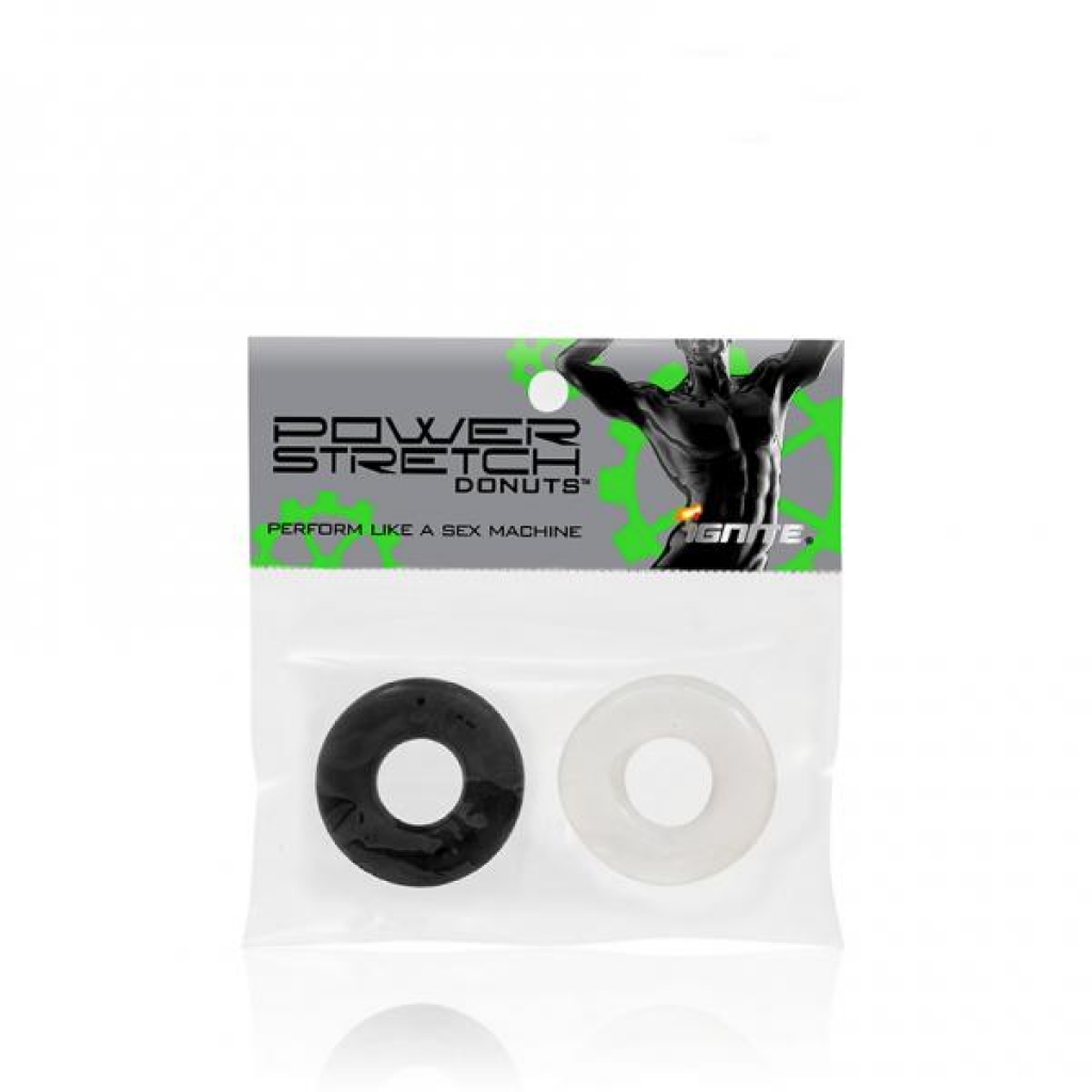 Power Stretch Donuts 2 Pack Black/Clear - Si Novelties