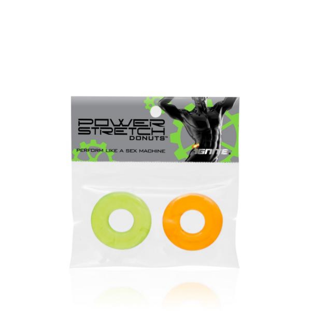 Power Stretch Donuts 2 Pack Orange/Green Rings - Si Novelties