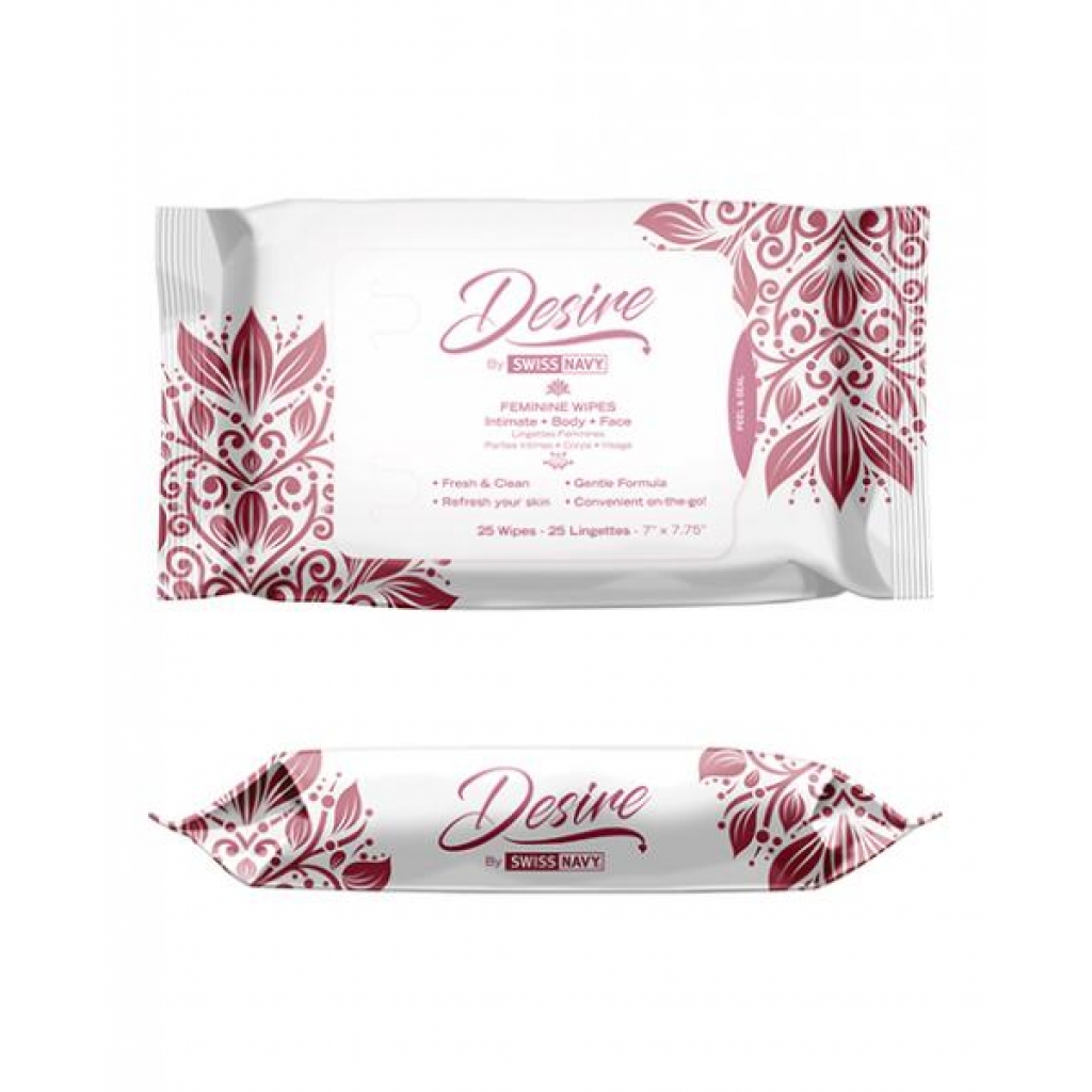 Swiss Navy Desire Unscented Feminine Wipes 25ct One Pack - Md Science