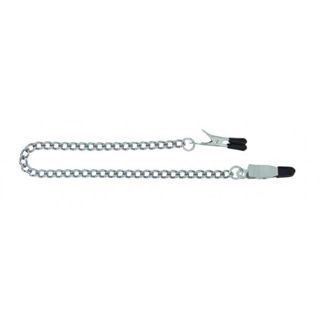 Endurance Tapered Tip Nipple Clamps With Link Chain Silver - Spartacus