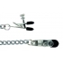 Adjustable Broad Tip Nipple Clamps With Link Chain Silver - Spartacus