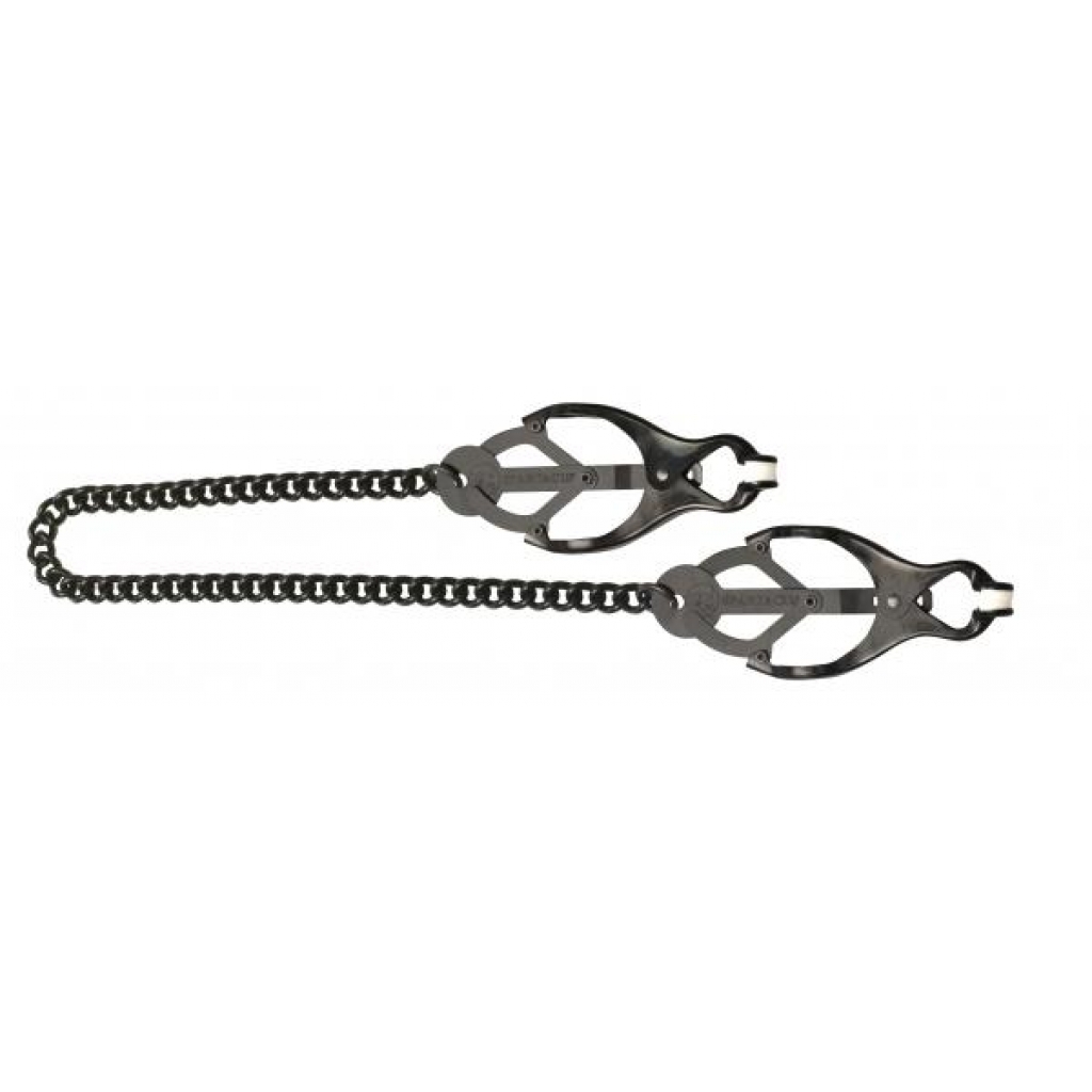 Black Butterfly Nipple Clamps With Chain - Spartacus