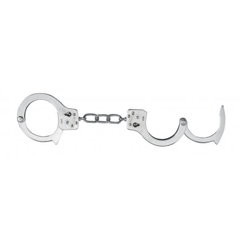 Nickel Coated Steel Handcuffs With Single Lock - Silver - Spartacus