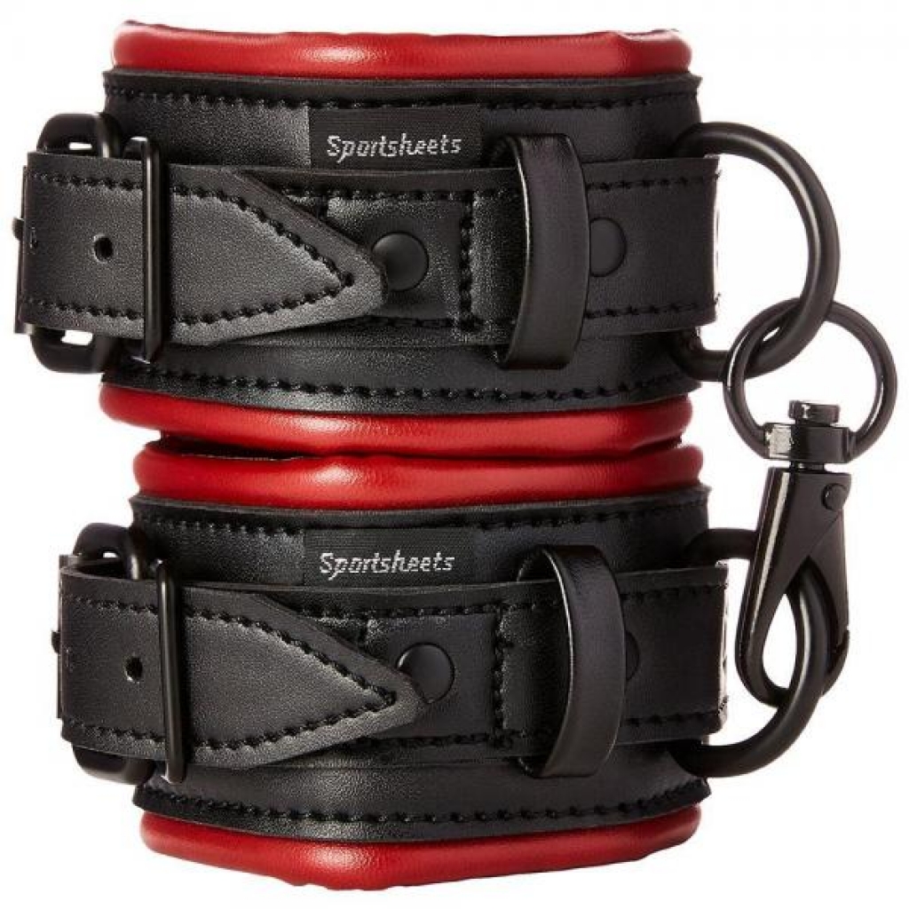 Sportsheets Saffron Handcuffs Black Red - Sportsheets