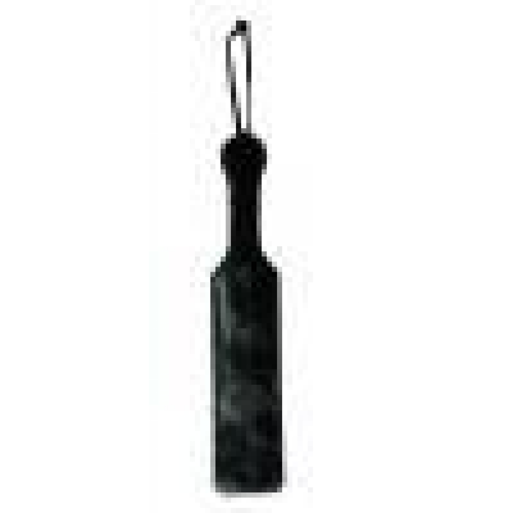 Fur Lined Leather Paddle Black - Sportsheets