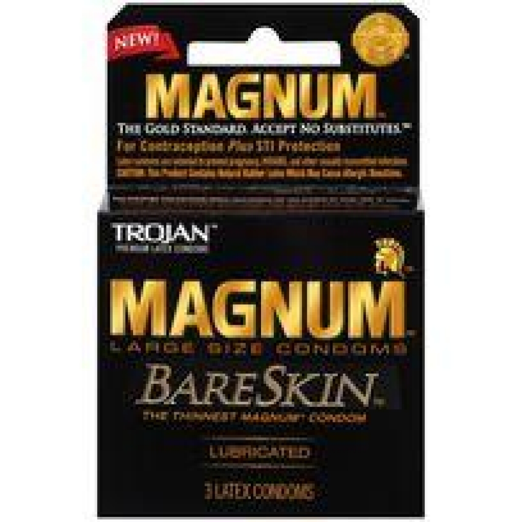 Trojan Magnum Bareskin 3 Pack Large Size Condoms - Trojan
