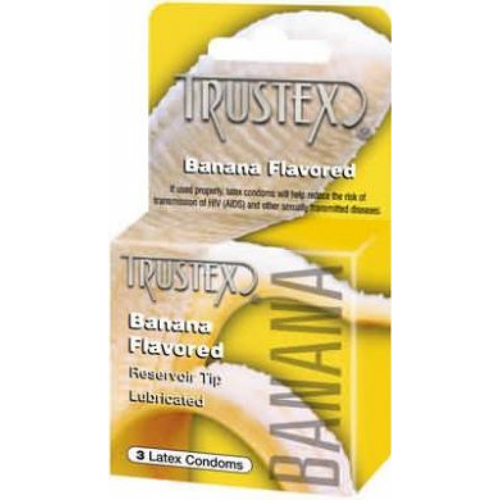 Trustex Flavored Condoms Banana 3 Pack - Line One Laboratories Inc