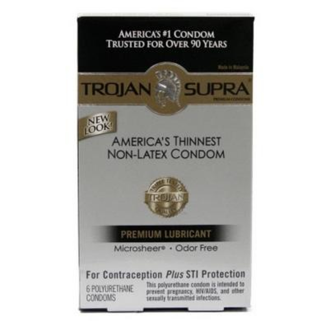 Trojan Condoms Supra Microsheer Lubricated 6 Pack - Trojan