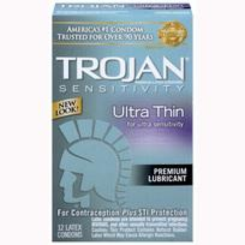 Trojan Sensitivity Ultra Thin Latex Condoms 12 Pack - Trojan