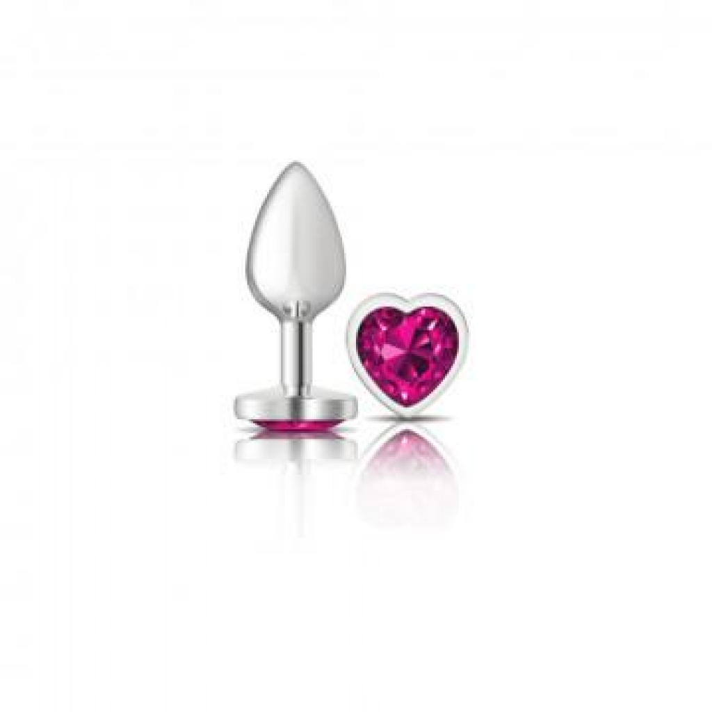 Cheeky Charms Heart Bright Pink Small Silver Plug - Viben