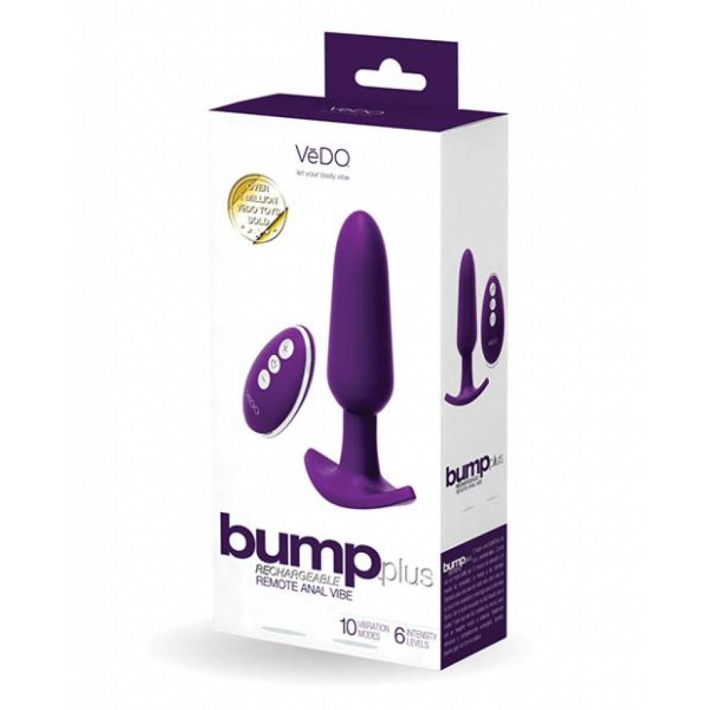Vedo Bump Plus Rechargeable Remote Control Anal Vibe Deep Purple - Vedo