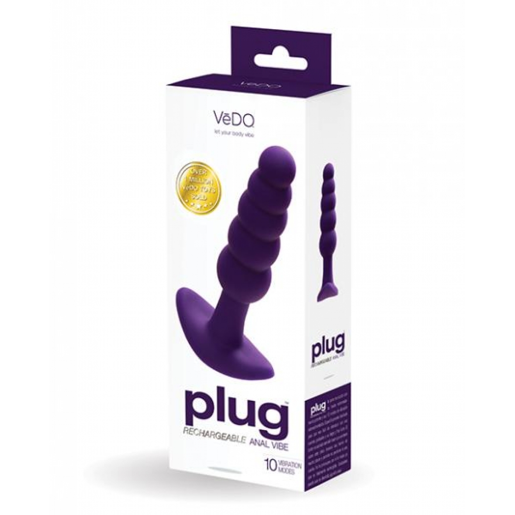 Vedo Plug Rechargeable Anal Plug Deep Purple - Vedo