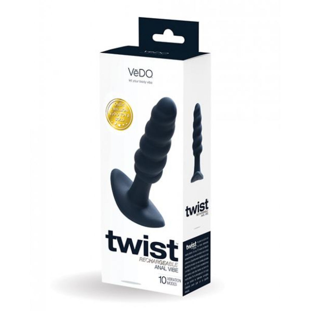 Vedo Twist Rechargeable Anal Plug Black Pearl - Vedo