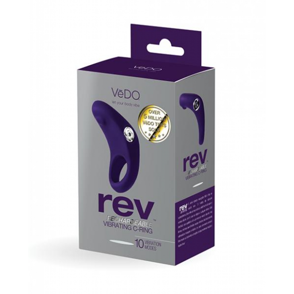 Vedo Rev Rechargeable C-ring Vibrating Purple - Vedo