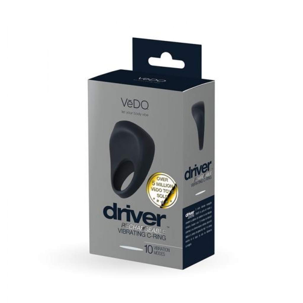 Vedo Driver Rechargeable Vibrating C-ring Black - Vedo