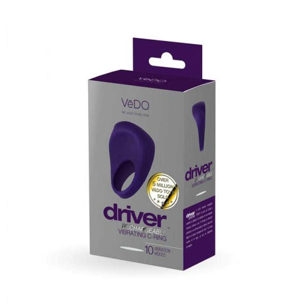 Vedo Driver Rechargeable Vibrating C-ring Purple - Vedo