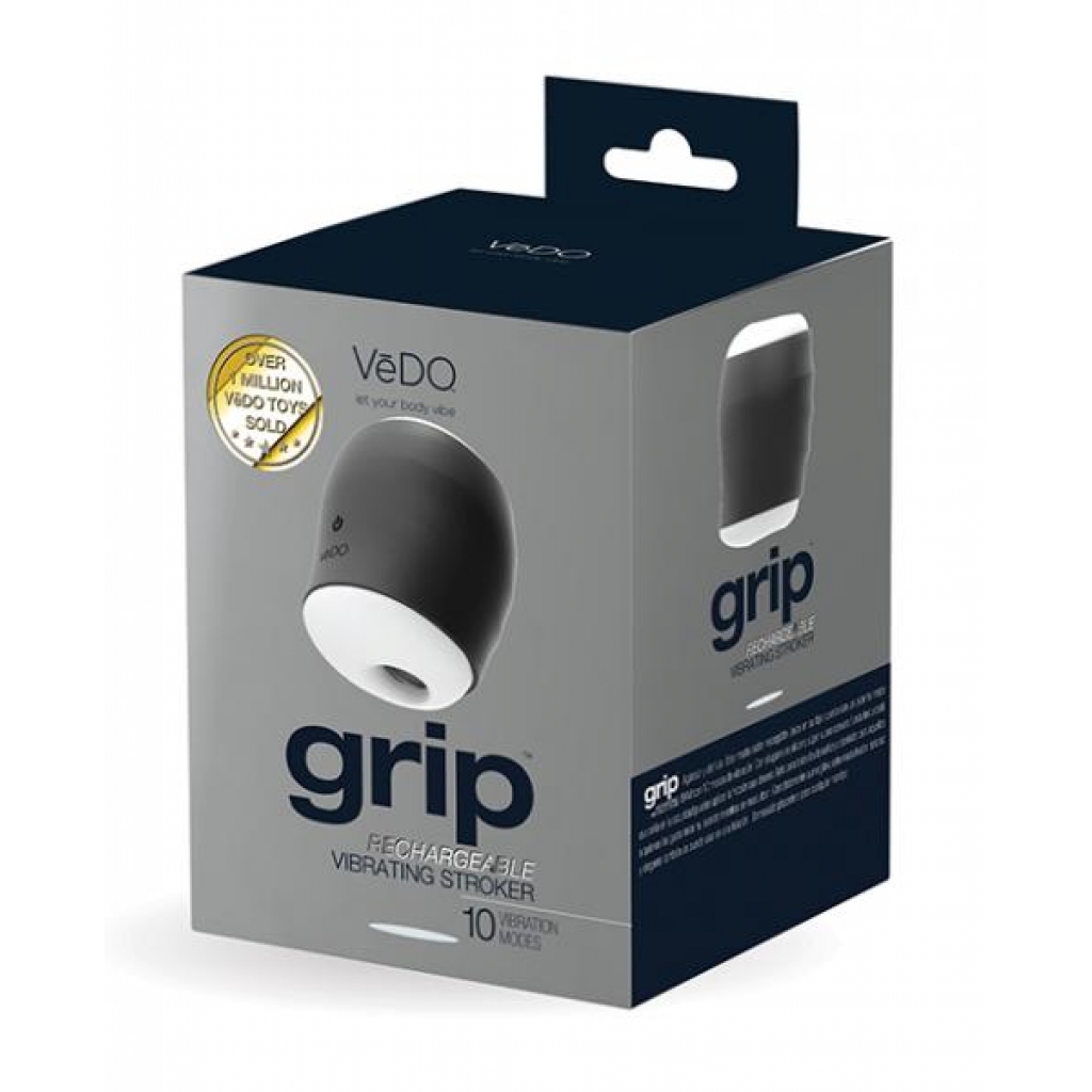 Vedo Grip Rechargeable Vibrating Sleeve Just Black - Vedo