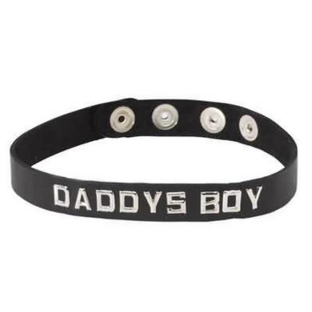 Wordband Collar Daddys Boy Black - Spartacus