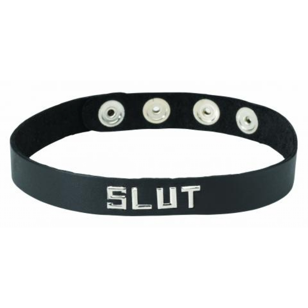 Wordband Collar - Slut - Black - Spartacus