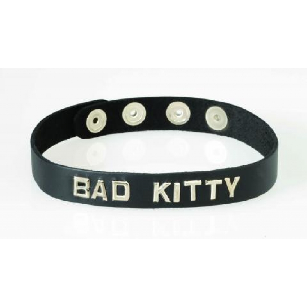 Wordband Collar Bad - Kitty - Black - Spartacus
