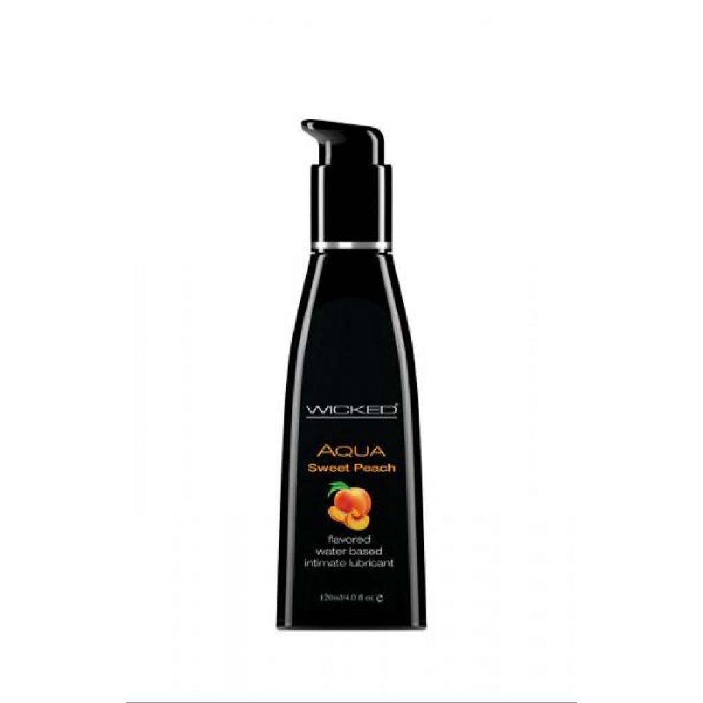 Wicked Aqua Sweet Peach Flavored Lubricant 4oz - Wicked Lubes