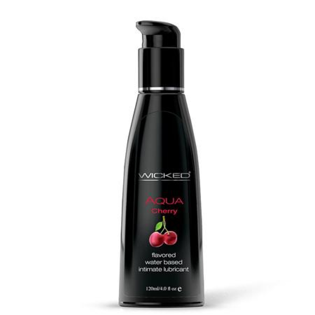Wicked Aqua Water Based Lubricant Cherry 4oz - Wicked Sensual Care