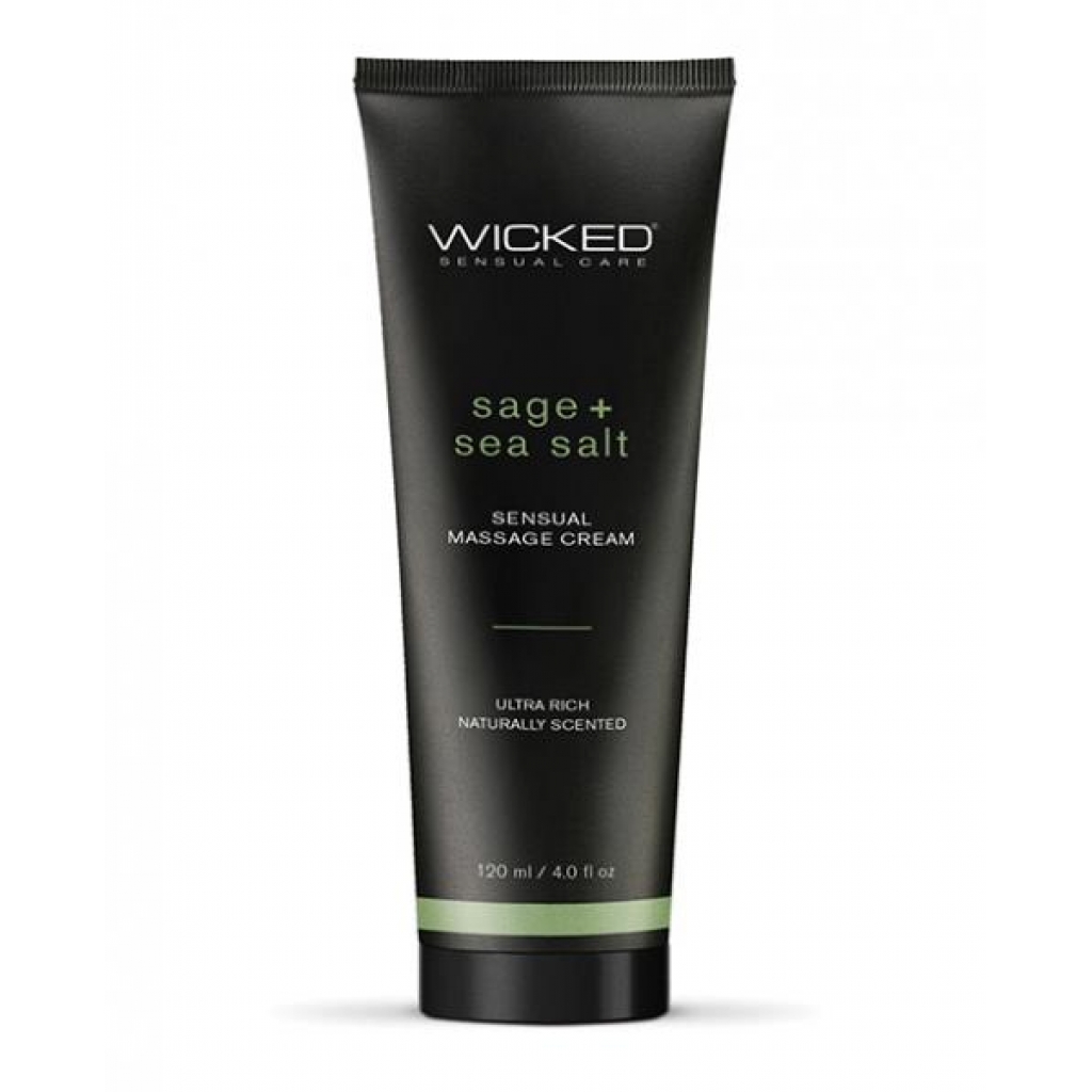 Wicked Massage Cream Sage + Sea Salt 4 Oz - Wicked Lubes