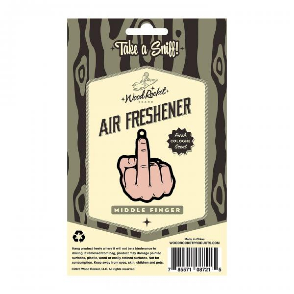 Middle Finger Peach Air Freshener (net) - Wood Rocket