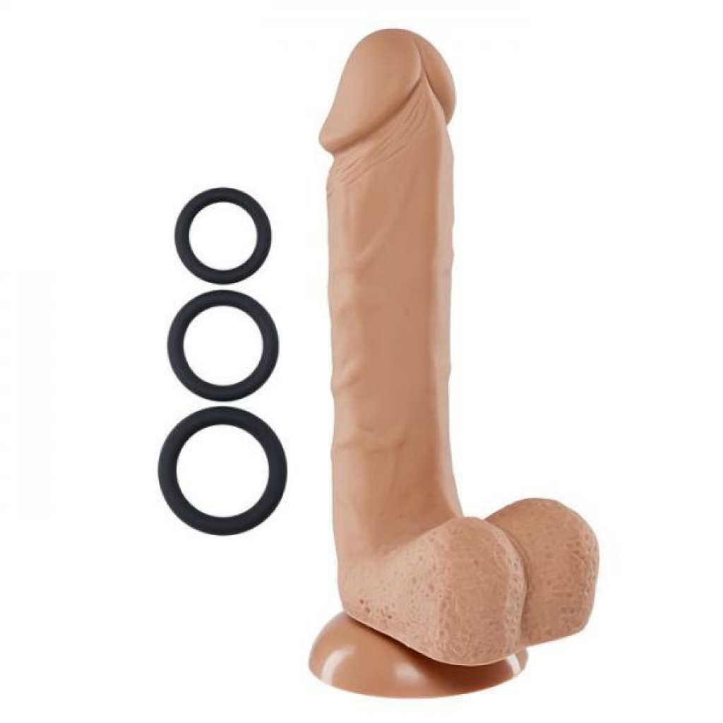 Pro Sensual Premium Silicone Dong Tan 8 inches with 3 C-Rings - Cloud 9 Novelties