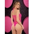 Lapdance Fishnet Halter Bodysuit Hot Pink O/s - X-gen Products