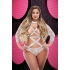 Lapdance Sexy Strappy Long Sleeve Bodysuit White Q/s - X-gen Products