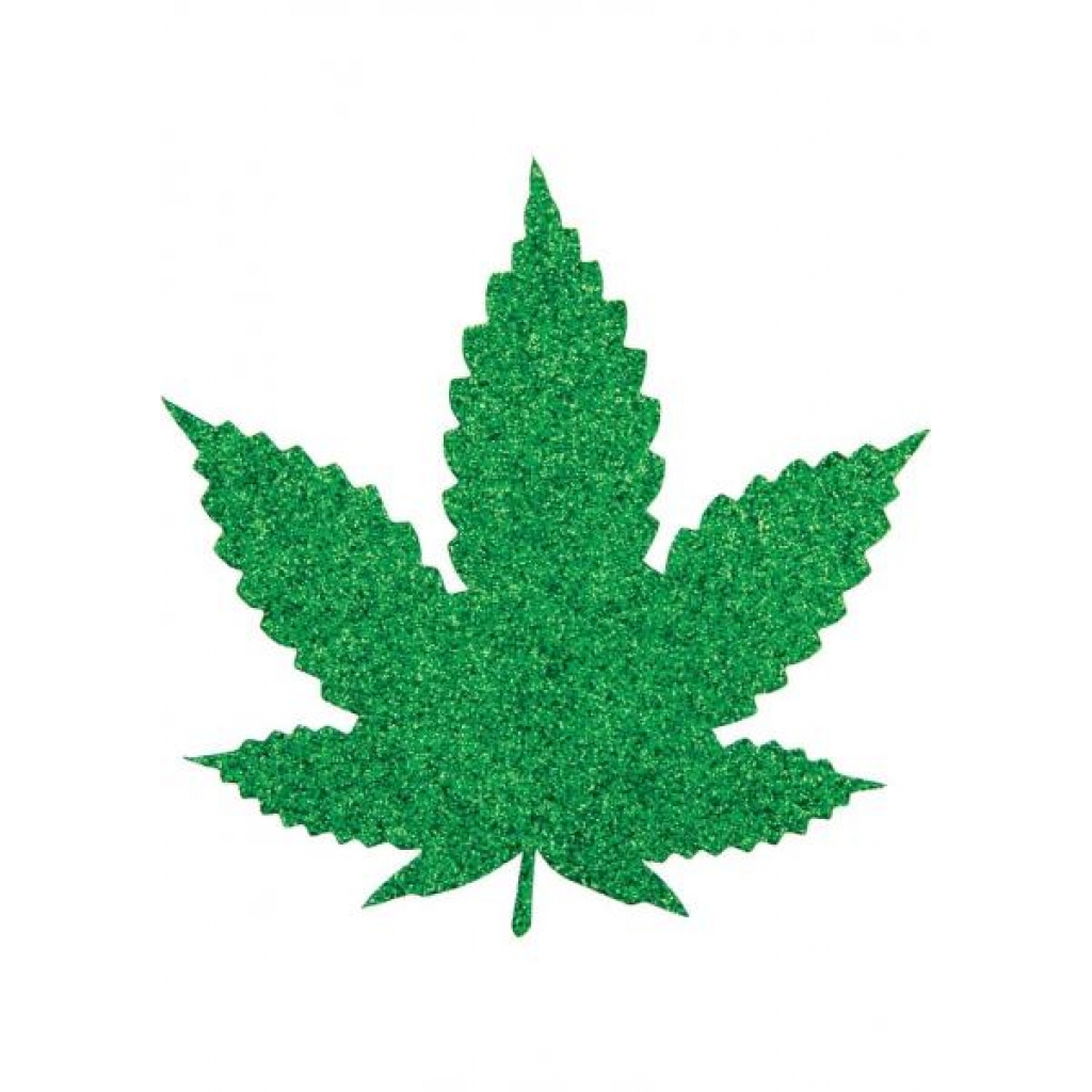 Pasties Mary Jane Marijuana Shaped Green 2 Pair - X-gen Products