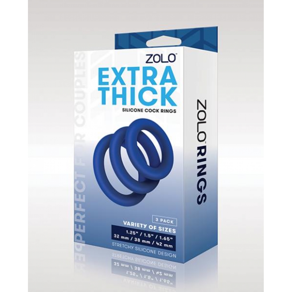 Zolo Extra Thick Silicone Cock Ring 3pk - X-gen Products