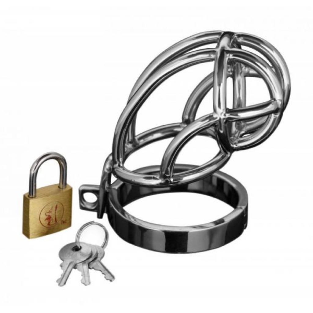 Captus Stainless Steel Locking Chastity Cage - Xr Brands
