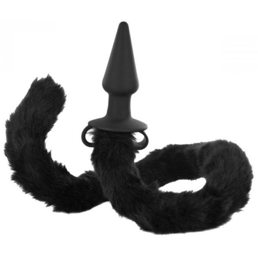 Bad Kitty Silicone Cat Tail Anal Plug Black - Xr Brands