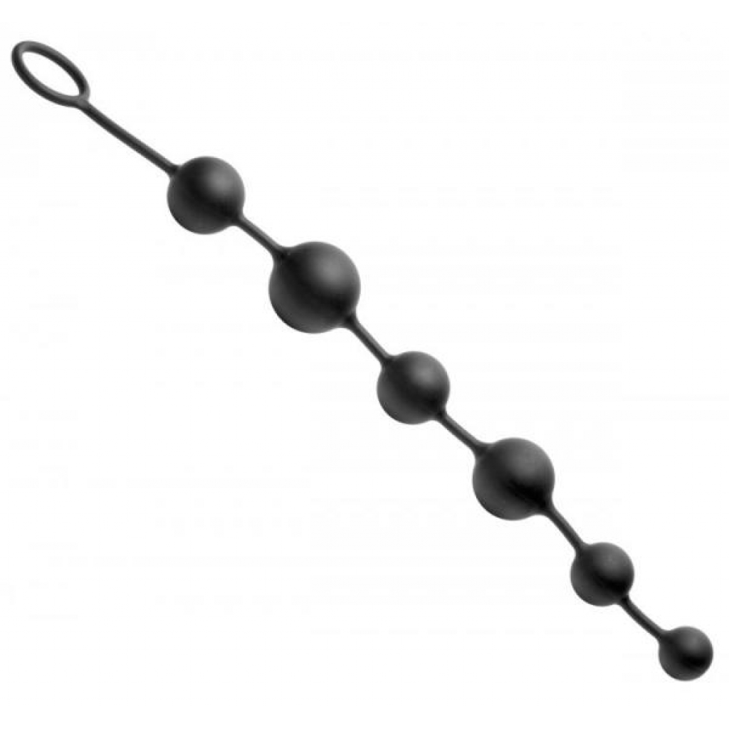 Serpent 6 Silicone Beads Of Pleasure Black - Xr Brands