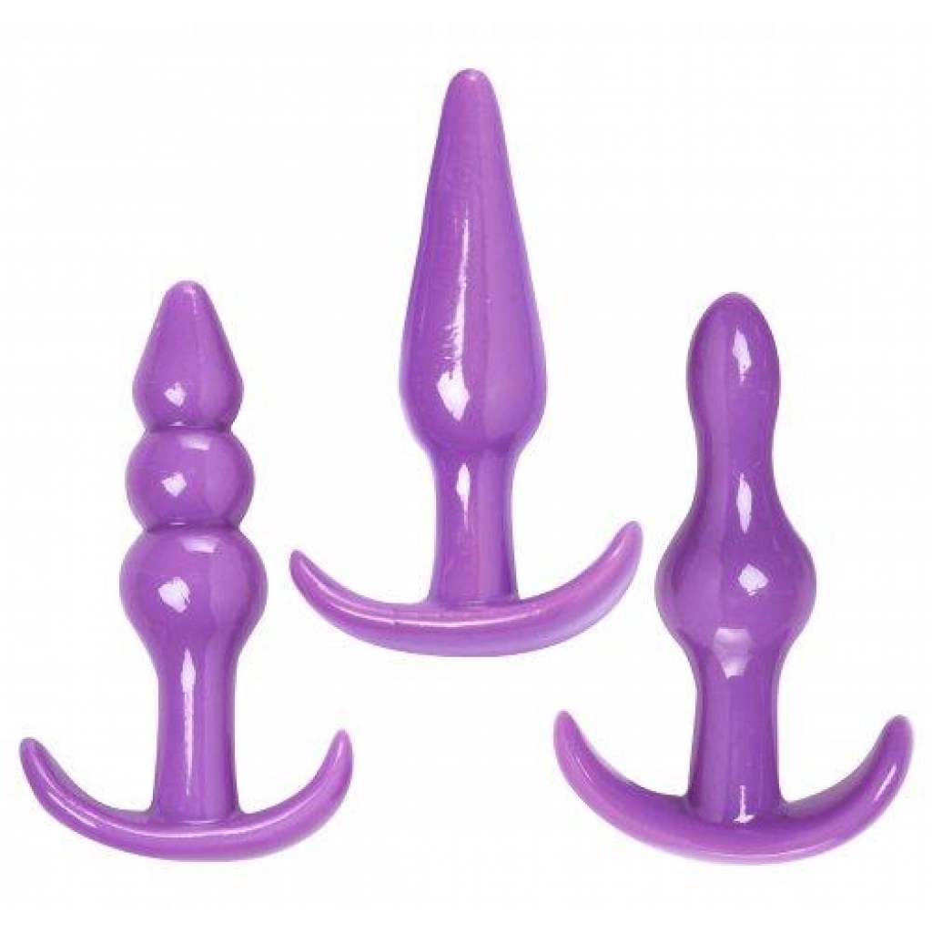 Anal Trainer 3 Piece Anal Play Kit Butt Plugs Purple - Xr Brands