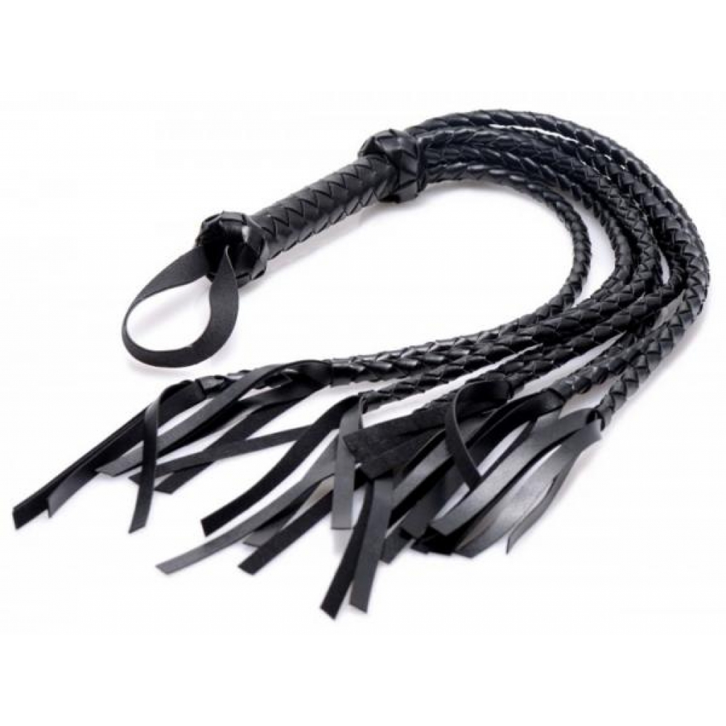 Strict 8 Tail Braided Flogger Black Leather - Xr Brands