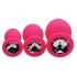 Frisky Pink Pleasure 3 Piece Silicone Anal Plugs with Gems - Xr Brands