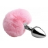 Fluffy Bunny Tail Anal Metal Butt Plug Pink - Xr Brands