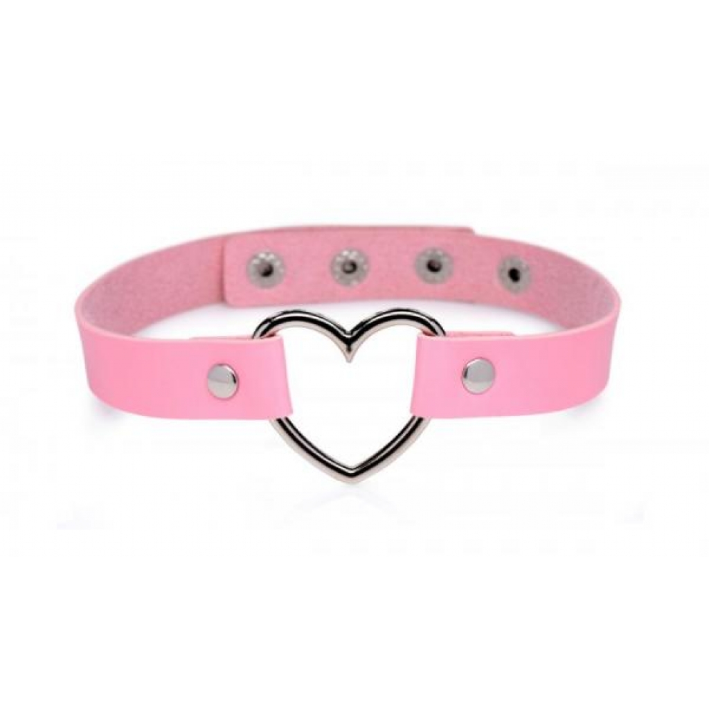 Master Series Dark Heart Chrome Heart Pink Choker - Xr Brands