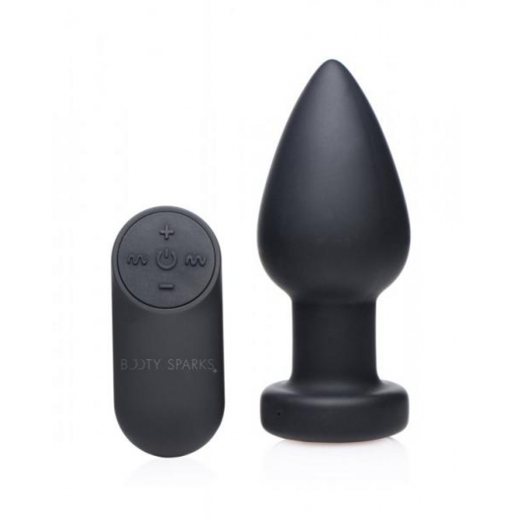 Booty Sparks Silicone LED Plug Vibrating Black Large - Xr Brands
