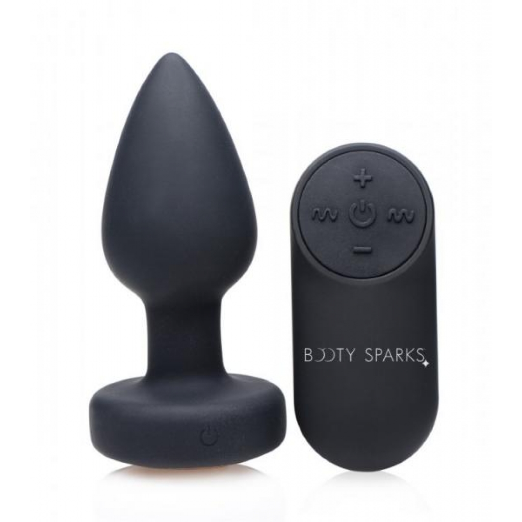 Booty Sparks Silicone LED Plug Vibrating Small Black - Xr Brands