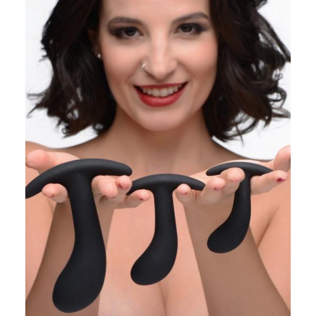 Master Series Dark Delights 3pc Curved Silicone Anal Trainer Set - Xr Brands