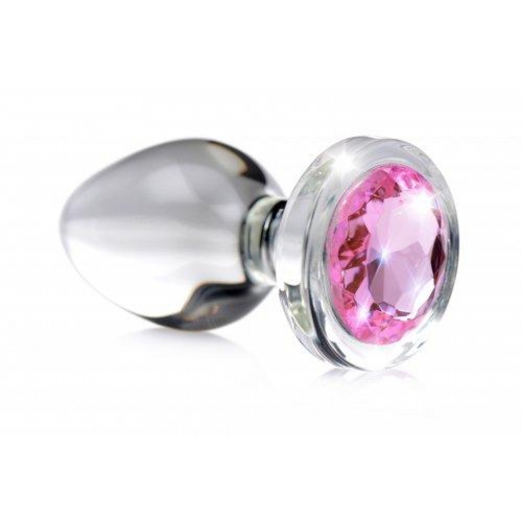 Booty Sparks Pink Gem Glass Anal Plug Small - Xr Brands