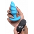 Bang! 21x Vibrating Silicone Swirl Butt Plug W/ Remote Blue - Xr Brands