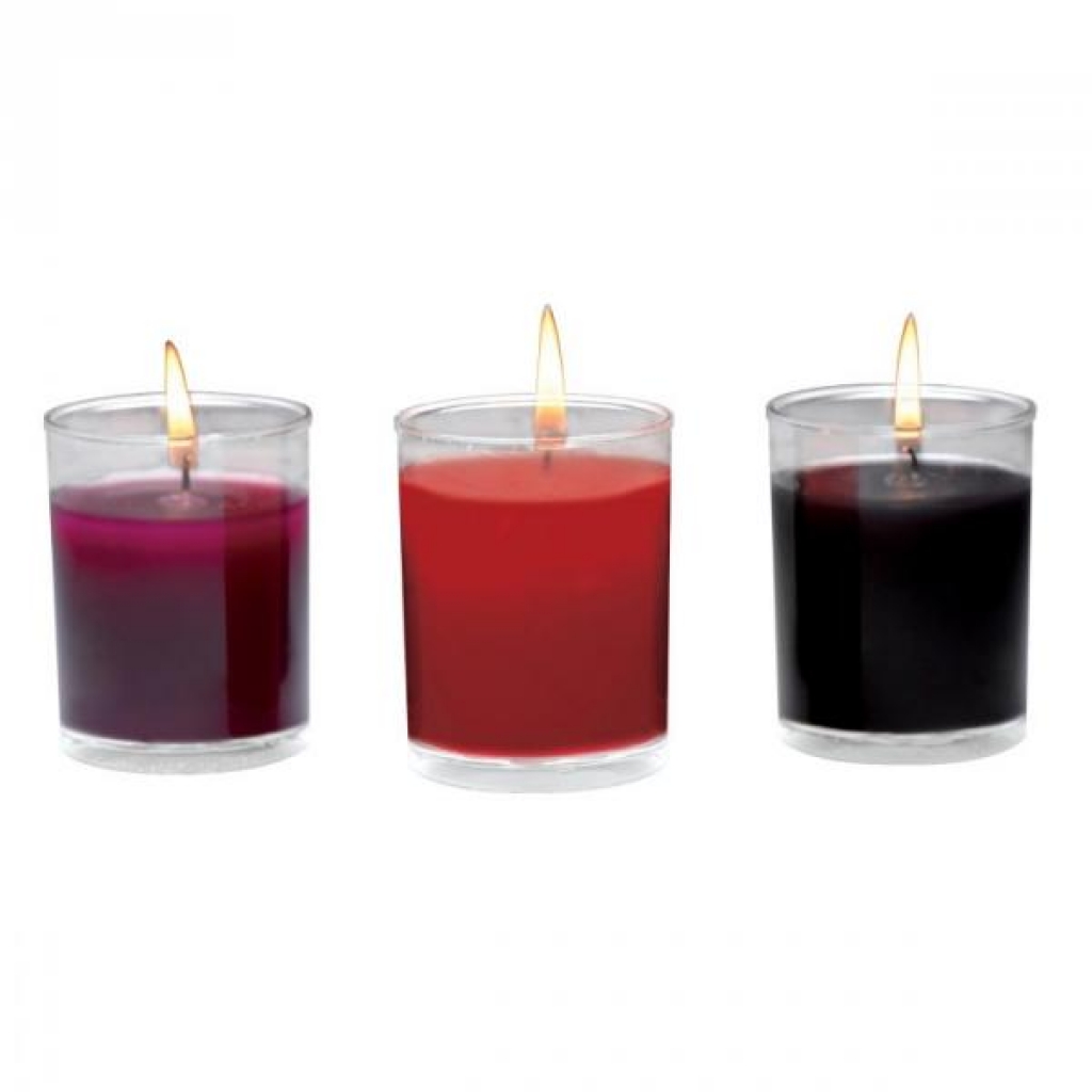 Master Series Flame Drippers Candle Set Black Red Purple - Xr Brands