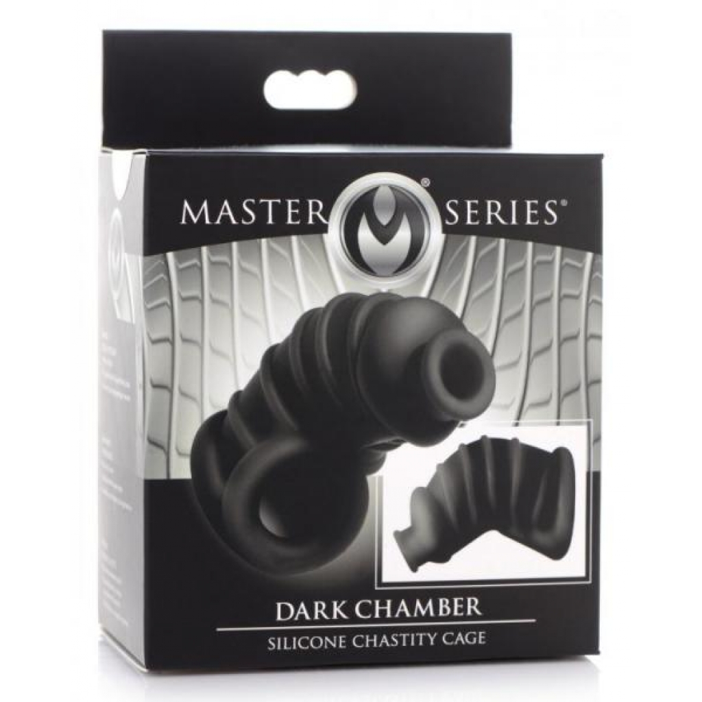 Master Series Dark Chamber Silicone Chastity Cage - Xr Brands